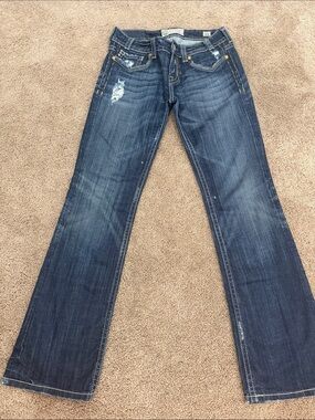 MEK Denim Women's Dark Wash Flare Jeans - Stretch Denim